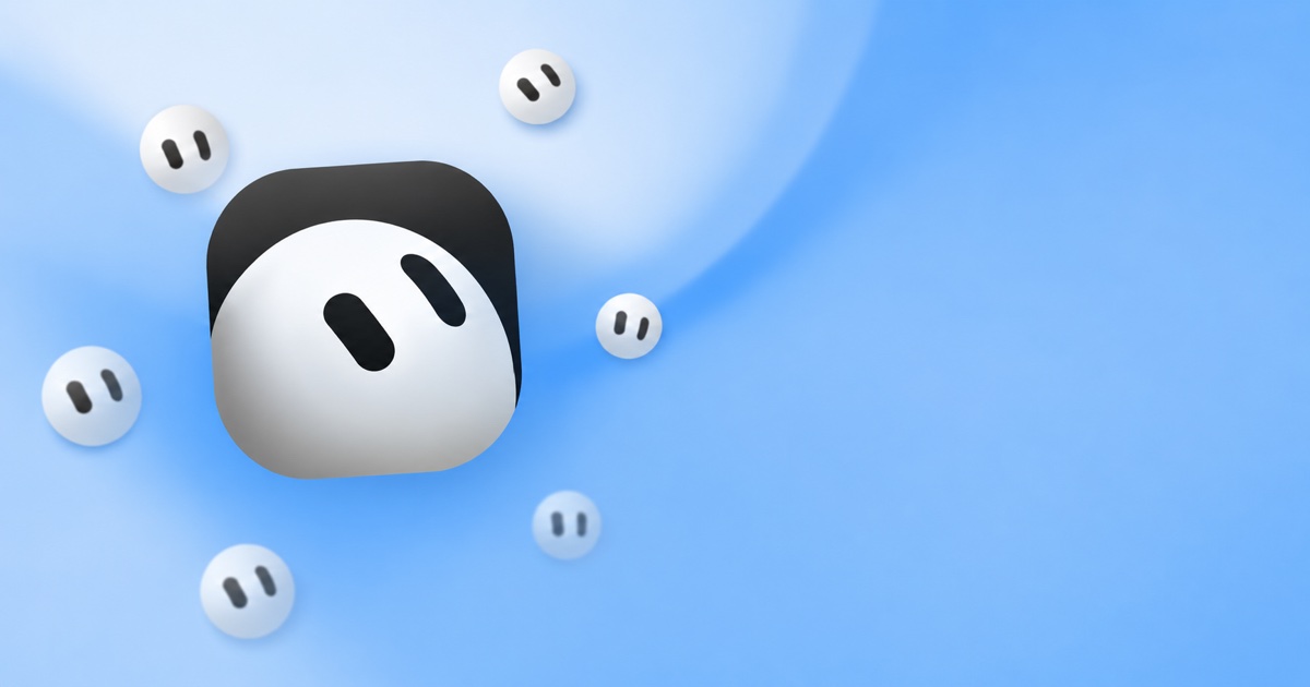 The Grok Bot ghost mascot surrounded by smaller agent faces on the app's soft blue background